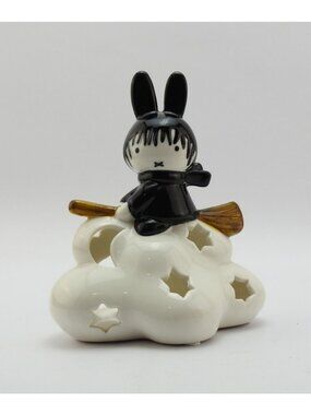 Blue Sky Mercis Miffy Witch Broom Cloud Tealight Candle Holder Halloween 7" New